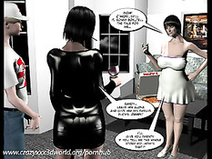 3D женщины вызвали разносчика пиццы, чтобы заняться с ним сексом