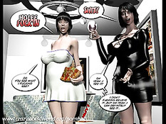 3D женщины вызвали разносчика пиццы, чтобы заняться с ним сексом