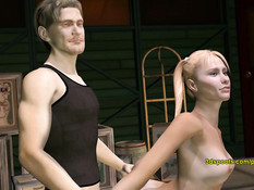 Девушка с хвостиком трахалась с парнем раком и сосала другому хуй