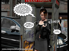 Грудастая 3D девушка отсосала огромные члены двум полицейским