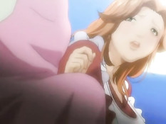 Сисястая хентай девушка отсасывает парню и трахается с ним раком