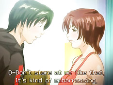 Сисястая хентай девушка отсасывает парню и трахается с ним раком