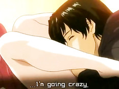 Грудастая хентай девчонка в короткой юбочке подрочила парню хуй