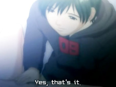 Грудастая хентай девчонка в короткой юбочке подрочила парню хуй