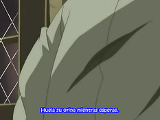 Хентай девушка дрочит старику член руками и большими сиськами