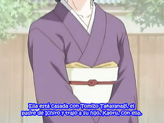 Хентай девушка дрочит старику член руками и большими сиськами