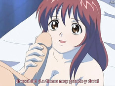 Малышка делает на кровати минет и садится сверху на член парня