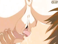 Сынок жёстко оттрахал на кровати свою пышногрудую хентай маму