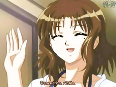 Сынок жёстко оттрахал на кровати свою пышногрудую хентай маму