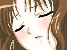 Молодой человек лёг на хентай девку сверху и оттрахал на кровати