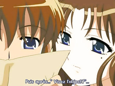 Молодой человек лёг на хентай девку сверху и оттрахал на кровати