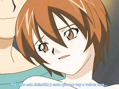 Две пышногрудые хентай девки занимаются сексом с одним парнем