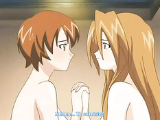 Две пышногрудые хентай девки занимаются сексом с одним парнем