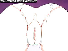 Хентай девчонка получает оргазм от вставленного в жопу вибратора