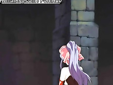 Хентай девчонка получает оргазм от вставленного в жопу вибратора