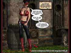 Грудастые девушки из 3D комиксов занимаются лесбийским сексом