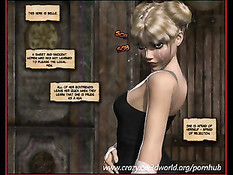 Грудастые девушки из 3D комиксов занимаются лесбийским сексом