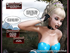 3D блондинка повстречала в лесу сексуально озабоченного робота