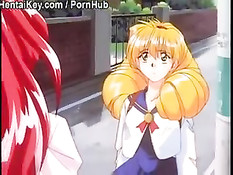 Две хентай лесбиянки в душе трутся своими возбуждёнными сосками