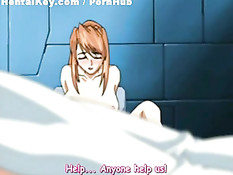 Связанным хентай девчонкам вставляют в задницу шприц и трахают