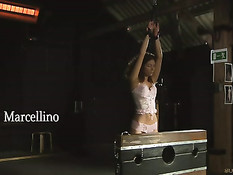 Господин поставил раком связанную рабыню и оттрахал в задницу