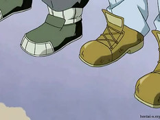 Сексуальная хентай подруга громко стонет, когда её трахают раком