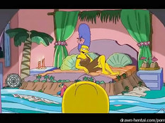 Мардж Симпсон делает минет и занимается сексом с мужем Гомером