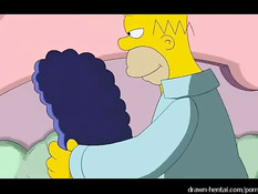 Мардж Симпсон делает минет и занимается сексом с мужем Гомером