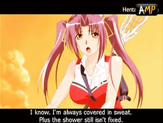 Паренёк оттрахал на кровати светловолосую хентай девственницу