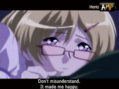 Паренёк оттрахал на кровати светловолосую хентай девственницу