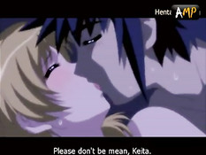 Паренёк оттрахал на кровати светловолосую хентай девственницу