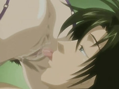 Две хентай девки занимаются с парнем сексом в эротическом белье