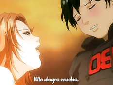 Грудастая хентай девушка облизала головку члена и залезла сверху