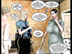 Худой парень в 3D комиксе занимается сексом с беременной девкой