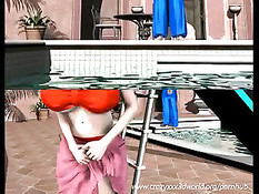 Худой парень в 3D комиксе занимается сексом с беременной девкой