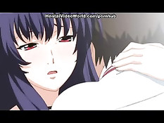 Парнишка оттрахал на кровати и на полу красивую хентай девушку