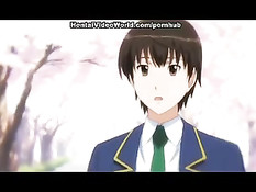 Парнишка оттрахал на кровати и на полу красивую хентай девушку