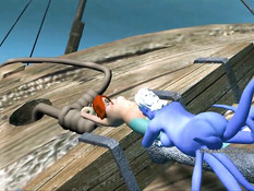 Рыжая русалочка под водой трахается с похотливой самкой осминога