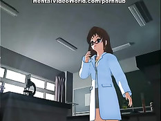 Он уложил хентай девку на парту и трахнул в химическом кабинете