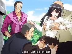 Мужики поймали хентай девчонку и отодрали её на свежем воздухе