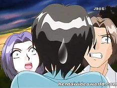 Три паренька оттрахали хентай девушку в кабине колеса обозрения