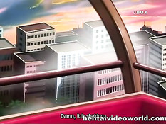 Три паренька оттрахали хентай девушку в кабине колеса обозрения