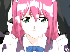 Буккаке с грудастой хентай горничной в железнодорожном вагоне