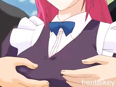 Буккаке с грудастой хентай горничной в железнодорожном вагоне