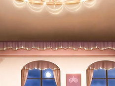 Хентай девушка с розовыми волосами дрочила член большой грудью