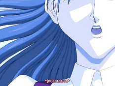 Хентай красотка с длинными волосами сделала минет и встала раком