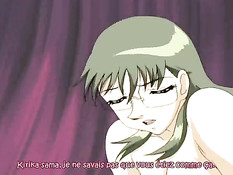 Хентай красотка с длинными волосами сделала минет и встала раком