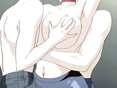 Хентай красотка с длинными волосами сделала минет и встала раком