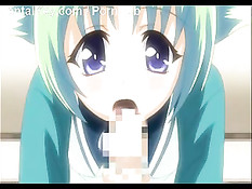 Служанка хентай увидела своего голого хозяина и отсосала ему член