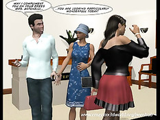 Девчонка из 3D комикса любит отсасывать и трахаться на лестнице